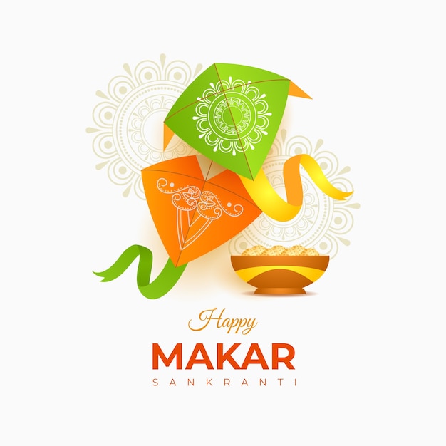 Gradiente feliz makar sankranti ilustración