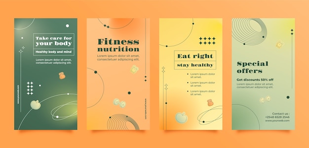 Gradiente fitness nutrición historias de instagram