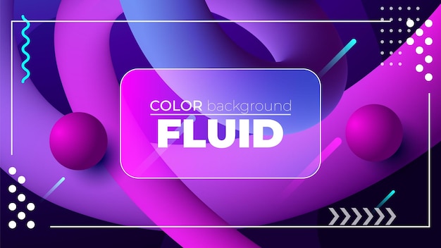 Gradiente de fluido abstracto con esferas 3D y acentos de neón