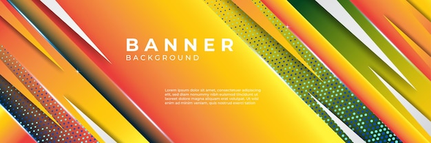 Gradiente de fondo amarillo anaranjado dinámico mínimo. Fondo digital de tecnología creativa abstracta, vector de concepto de página de destino moderno.