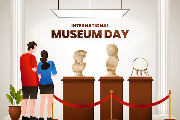 Vector gradiente de fondo del día internacional de los museos