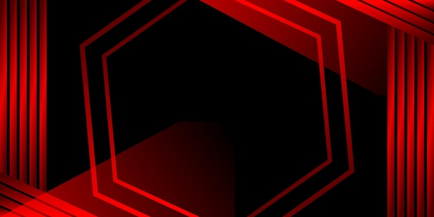 Vector gradiente hexagonal de fondo negro rojo