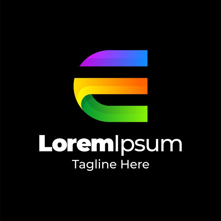 Vector gradiente de icono de logotipo letra e