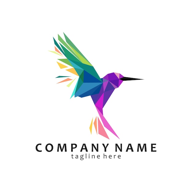 Gradiente de ilustración geométrica de pájaros de colores