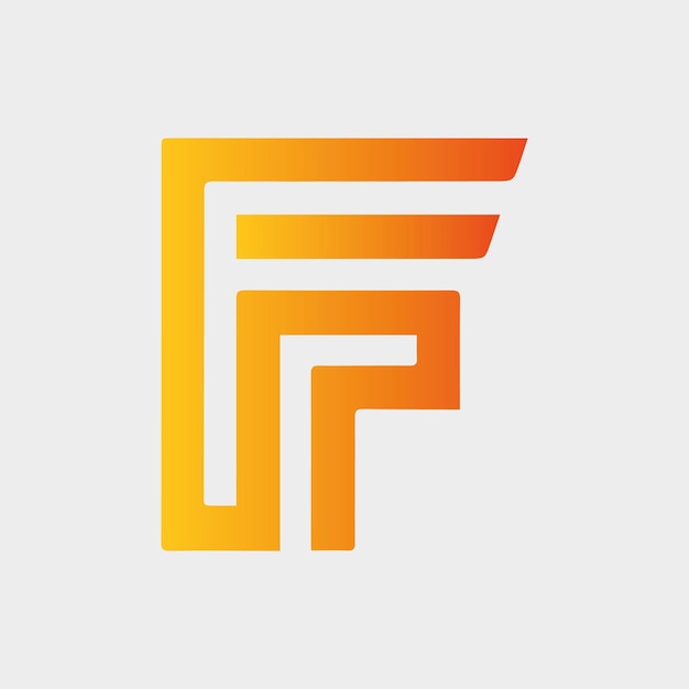 Gradiente de la letra F del logotipo diseño colorido ilustración plantilla de logotipo diseño letra plana f vectores del logotipo