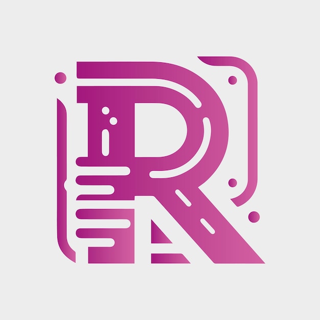 Gradiente de la letra R del logotipo diseño colorido ilustración plantilla de logotipo diseño letra plana r vectores del logotipo