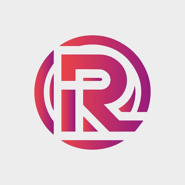 Gradiente de la letra R del logotipo diseño colorido ilustración plantilla de logotipo diseño letra plana r vectores del logotipo