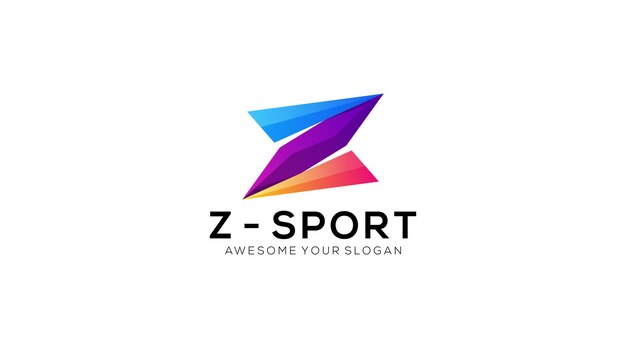 Gradiente letra Z deporte logotipo diseño vector ilustración