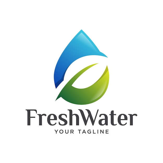 Gradiente de logo de agua dulce natural.