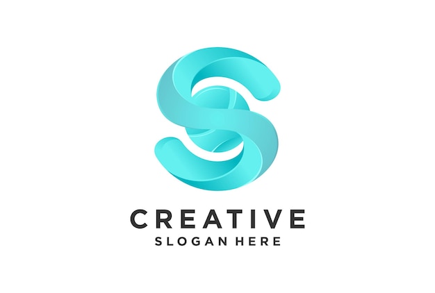 Gradiente del logo S con estilo swirly.