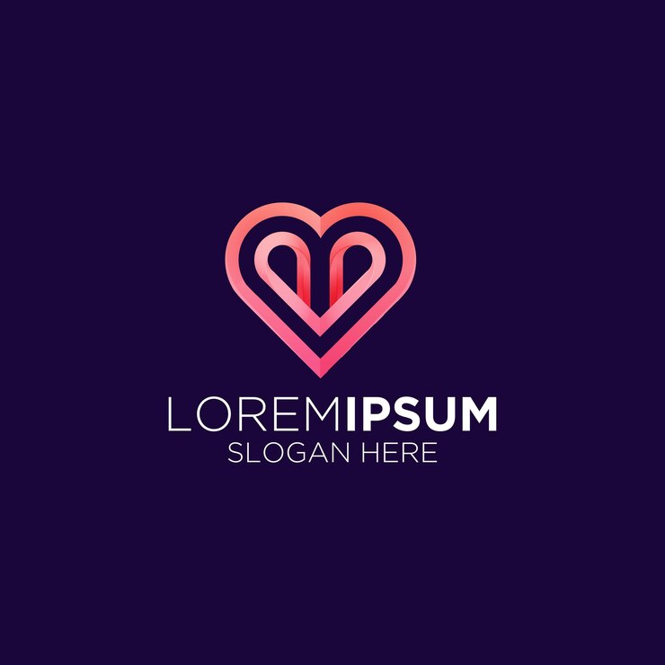 Gradiente de logotipo de amor de icono moderno