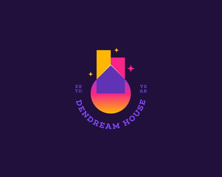 Vector gradiente de logotipo de casa de ensueño colorido