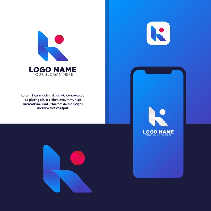 Vector gradiente de logotipo de color moderno de letra k