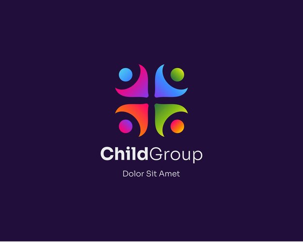 Gradiente del logotipo de la comunidad Happy Kids