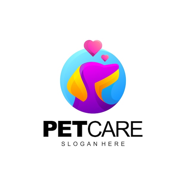 Gradiente de logotipo de cuidado de mascotas de perro