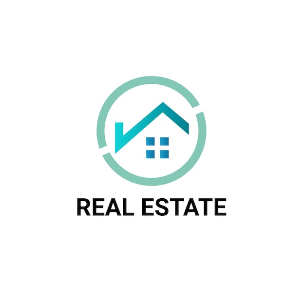 Gradiente del logotipo del edificio inmobiliario Diseño de plantilla