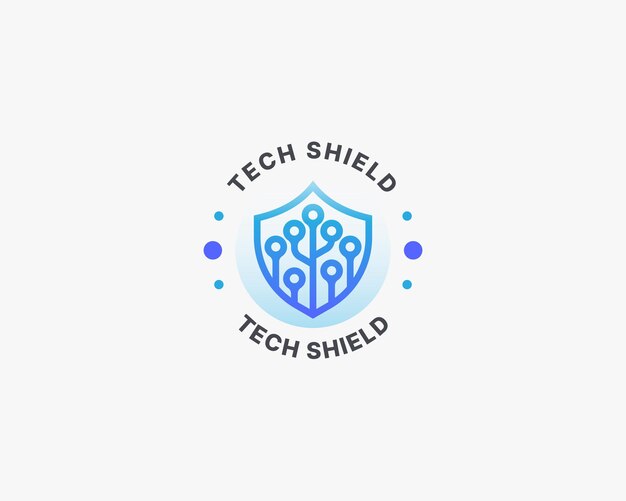 Gradiente de logotipo de escudo de tecnología creativa