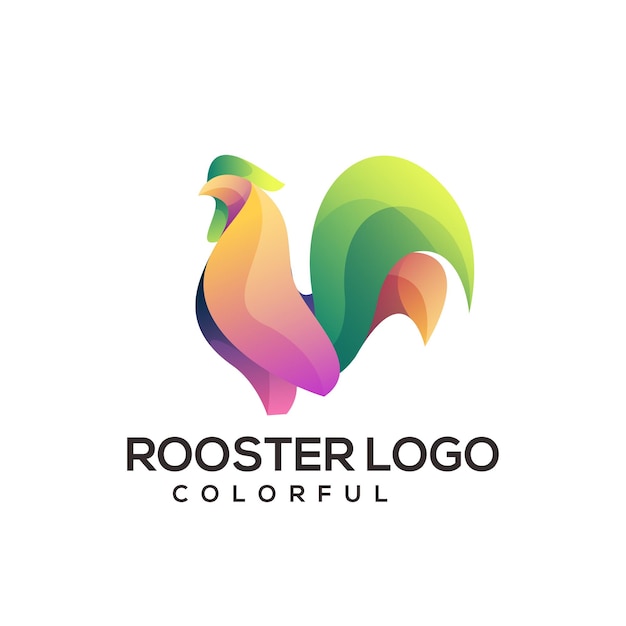 Gradiente de logotipo de gallo colorido