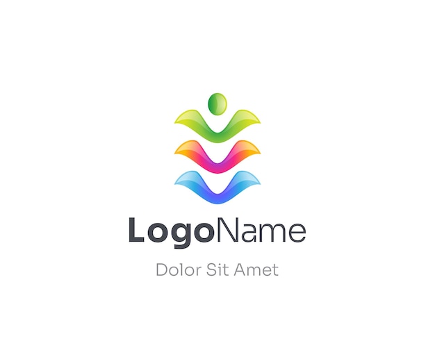 Gradiente de logotipo de personas coloridas creativas