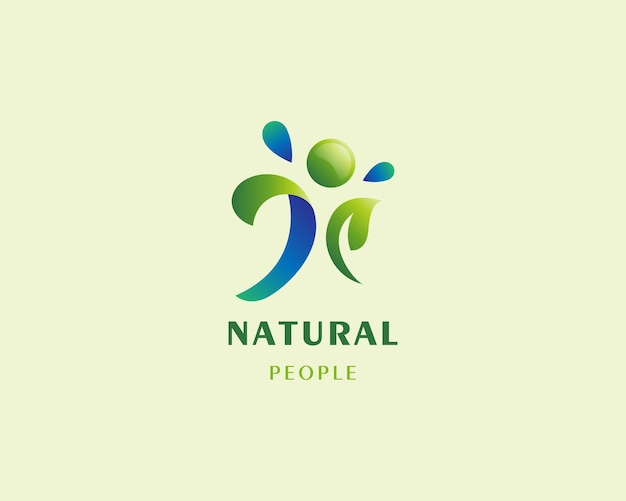 Gradiente de logotipo de personas naturales verdes