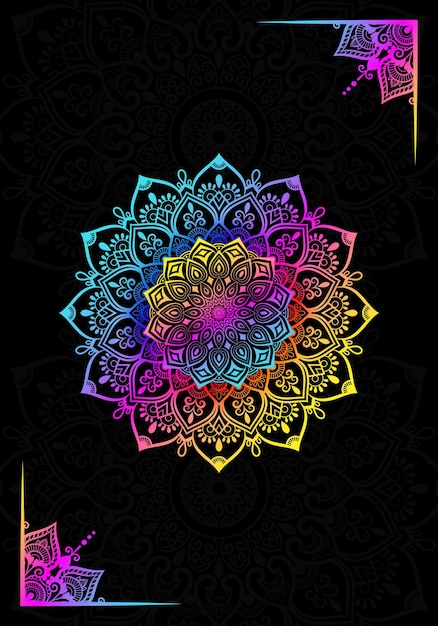 Vector gradiente mandala fondo vector mandala con motivos florales