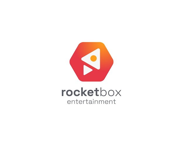 Gradiente mínimo del logotipo de la caja de cohete