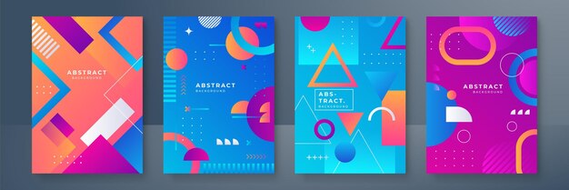 Gradiente de moda abstracto que fluye patrón geométrico textura de fondo para el diseño de la cubierta del cartel Plantilla de banner de degradado de color mínimo Forma de onda vectorial moderna para folleto y plantilla de redes sociales
