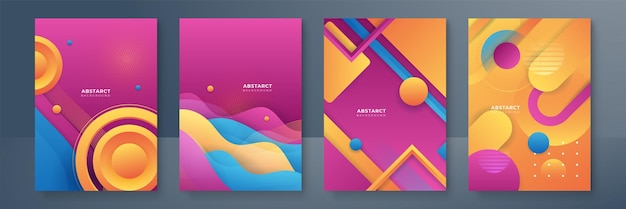 Gradiente de moda abstracto que fluye patrón geométrico textura de fondo para el diseño de la cubierta del cartel Plantilla de banner de degradado de color mínimo Forma de onda vectorial moderna para folleto y plantilla de redes sociales
