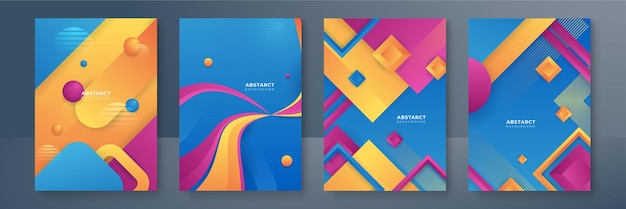 Gradiente de moda abstracto que fluye patrón geométrico textura de fondo para el diseño de la cubierta del cartel Plantilla de banner de degradado de color mínimo Forma de onda vectorial moderna para folleto y plantilla de redes sociales