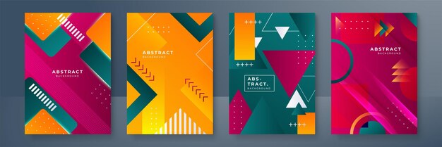 Gradiente de moda abstracto que fluye patrón geométrico textura de fondo para el diseño de la cubierta del cartel Plantilla de banner de degradado de color mínimo Forma de onda vectorial moderna para folleto y plantilla de redes sociales