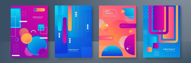 Gradiente de moda abstracto que fluye patrón geométrico textura de fondo para el diseño de la cubierta del cartel Plantilla de banner de degradado de color mínimo Forma de onda vectorial moderna para folleto y plantilla de redes sociales