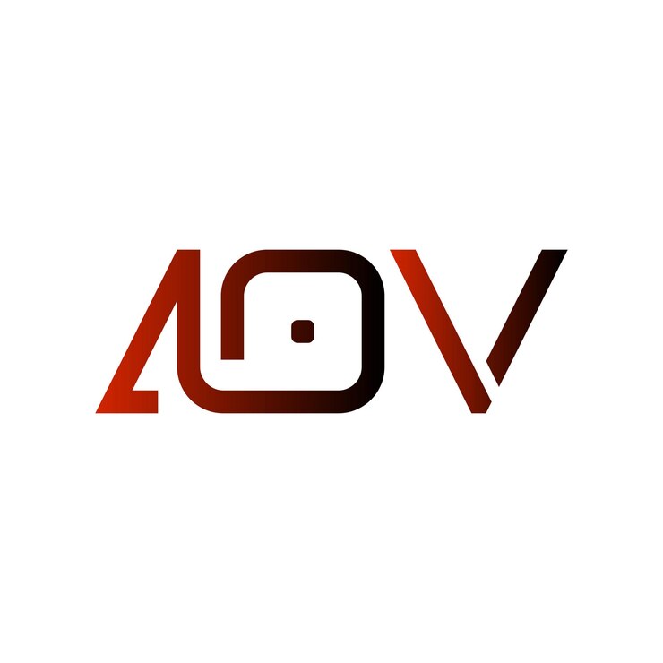 Vector gradiente de monograma inicial del logotipo aov diseño vectorial de identidad empresarial de marcas de letras minimalistas modernas