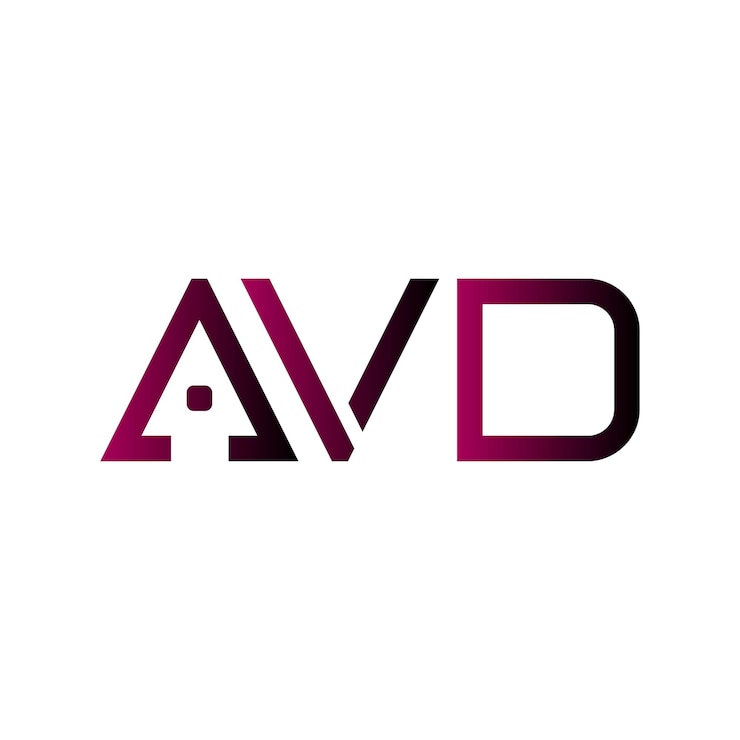 Vector gradiente de monograma inicial del logotipo avd diseño vectorial de identidad empresarial de marcas de letras minimalistas modernas