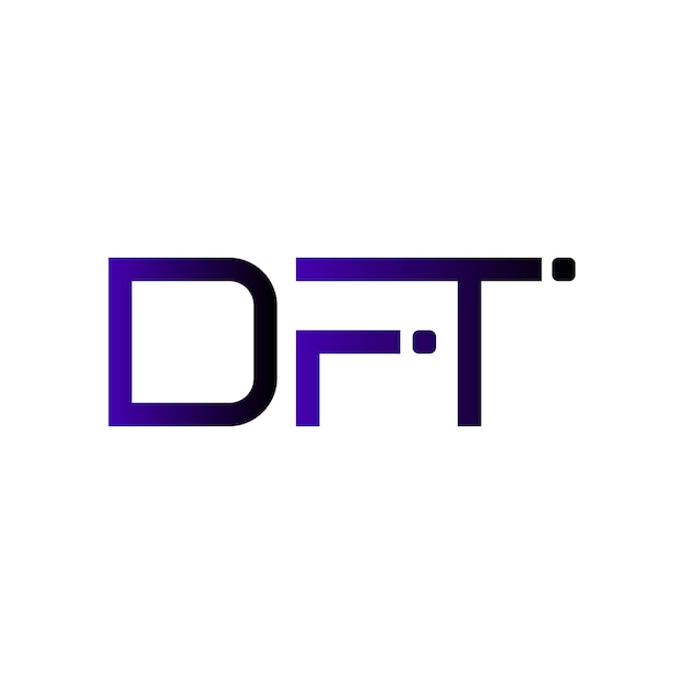 Gradiente de monograma inicial del logotipo de DFT diseño vectorial de identidad empresarial de marcas de letras minimalistas modernas