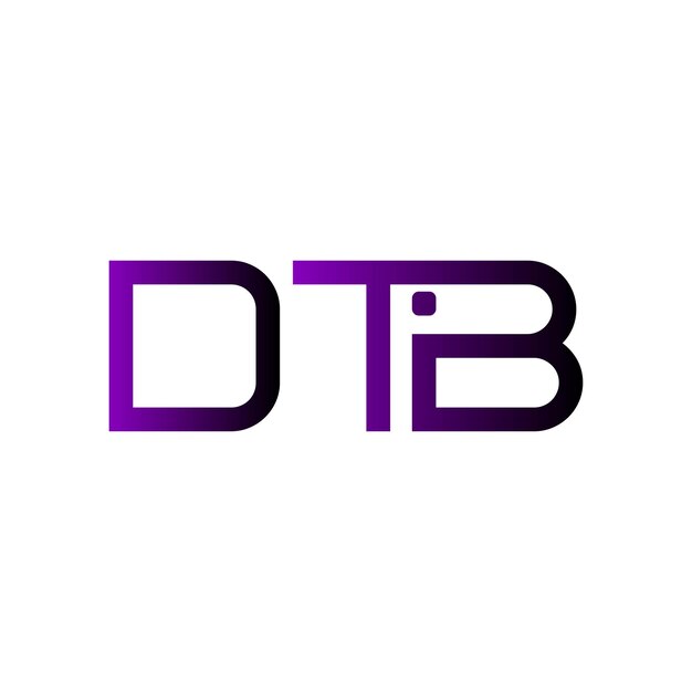 Gradiente de monograma inicial del logotipo de DTB Diseño vectorial de identidad empresarial de marcas de letras minimalistas modernas