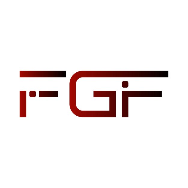Gradiente de monograma inicial del logotipo de FGF diseño vectorial de identidad empresarial de marcas de letras minimalistas modernas