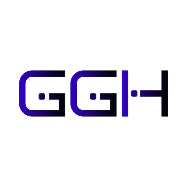 Gradiente de monograma inicial del logotipo de GGH diseño vectorial de identidad empresarial de marcas de letras minimalistas modernas