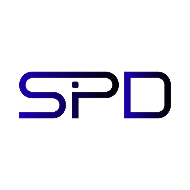 Gradiente de monograma inicial del logotipo de SPD Diseño vectorial de identidad empresarial de marcas de letras minimalistas modernas