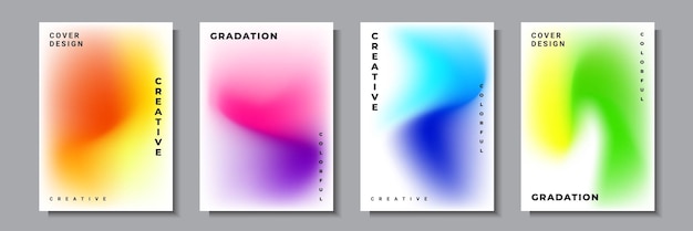 Gradiente multicolor gráfico vectorial de la plantilla de cobertura de ondas líquidas abstractas