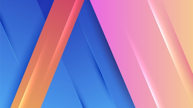 Gradiente de neón abstracto moderno azul colorido para el fondo de diseño Fondo azul con formas geométricas de degradado rojo rosa amarillo naranja Ilustración vectorial