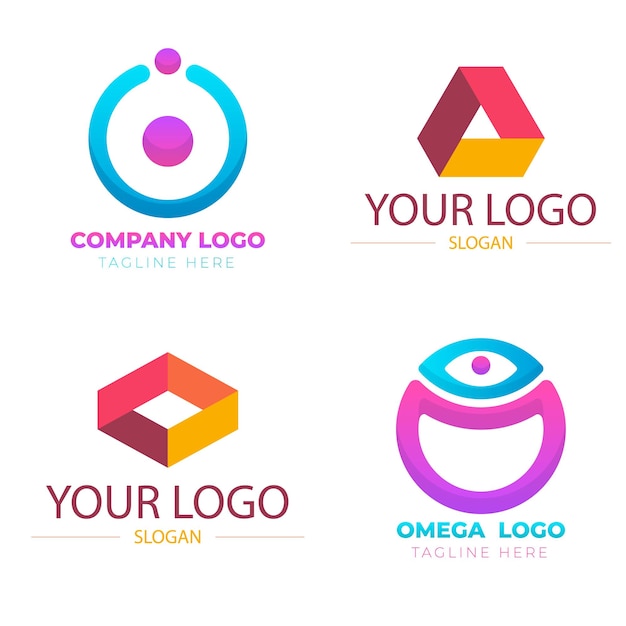 Gradiente o conjunto de logotipos colección de plantillas de logos