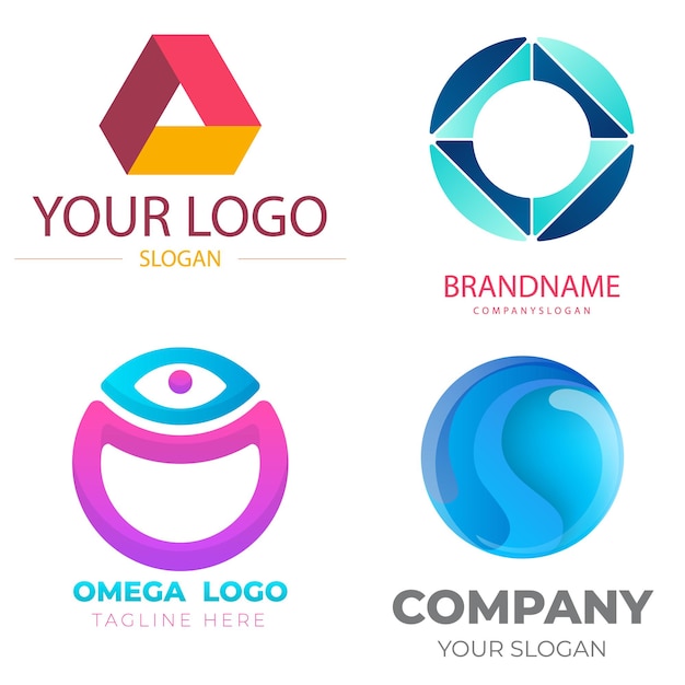 Gradiente o conjunto de plantillas de logotipo de letras Gradiente logotipo de empresa Carta de marca Identidad del logotipo de la empresa