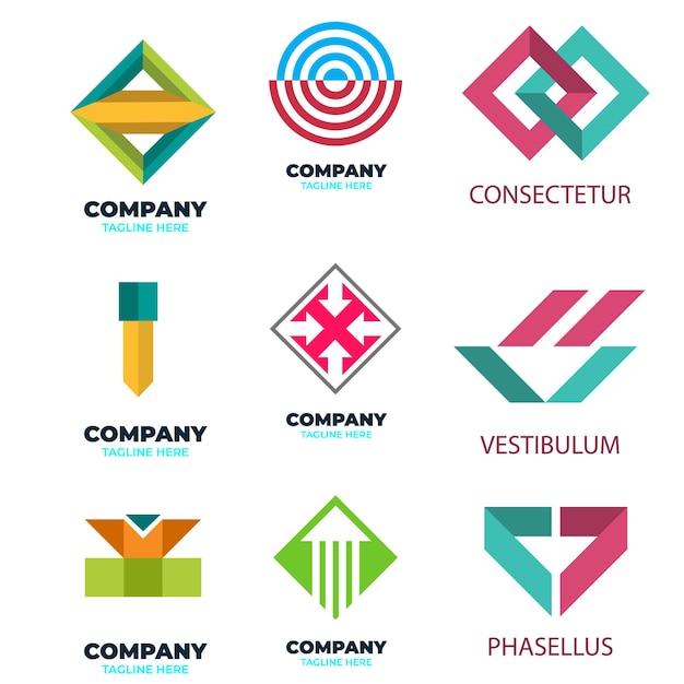 Gradiente o conjunto de plantillas de logotipo de letras Gradiente logotipo de empresa Carta de marca Identidad del logotipo de la empresa