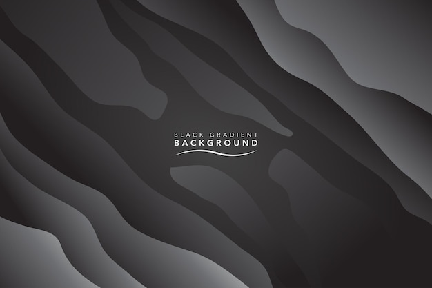 Gradiente de onda de color negro oscuro fondo colores grises abstracto para el diseño de la portada del cartel de banner