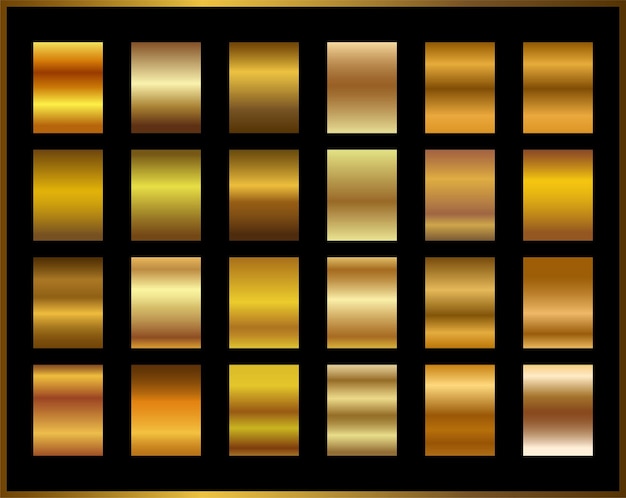 Vector gradiente de oro establecer fondo vector icono textura ilustración metálica para marco cinta banner moneda y etiqueta