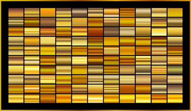 Gradiente de oro establecer fondo vector icono textura ilustración metálica para marco cinta banner moneda y etiqueta