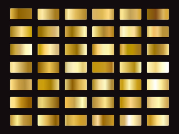 Gradiente de oro Vector de oro Metal de oro Paleta de colores de oro