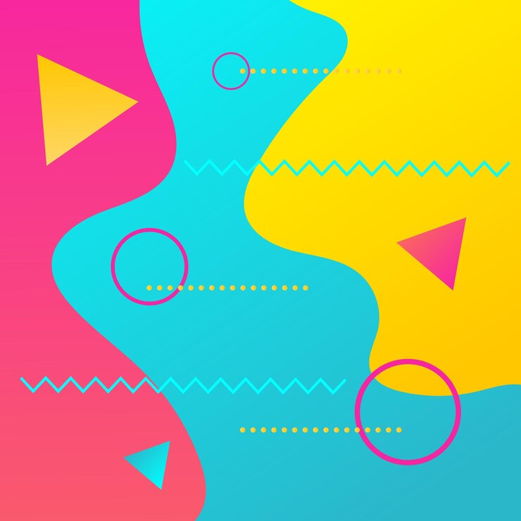 Vector gradiente de pastas coloridas modernas fondo de concepto de memphis vibrante colorido abstracto