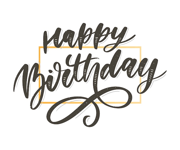 Gradiente de pincel de caligrafía de letras de feliz cumpleaños
