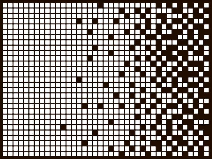 Vector gradiente de píxeles abstracto fondo horizontal sin costuras efecto de descomposición concepto de desintegración